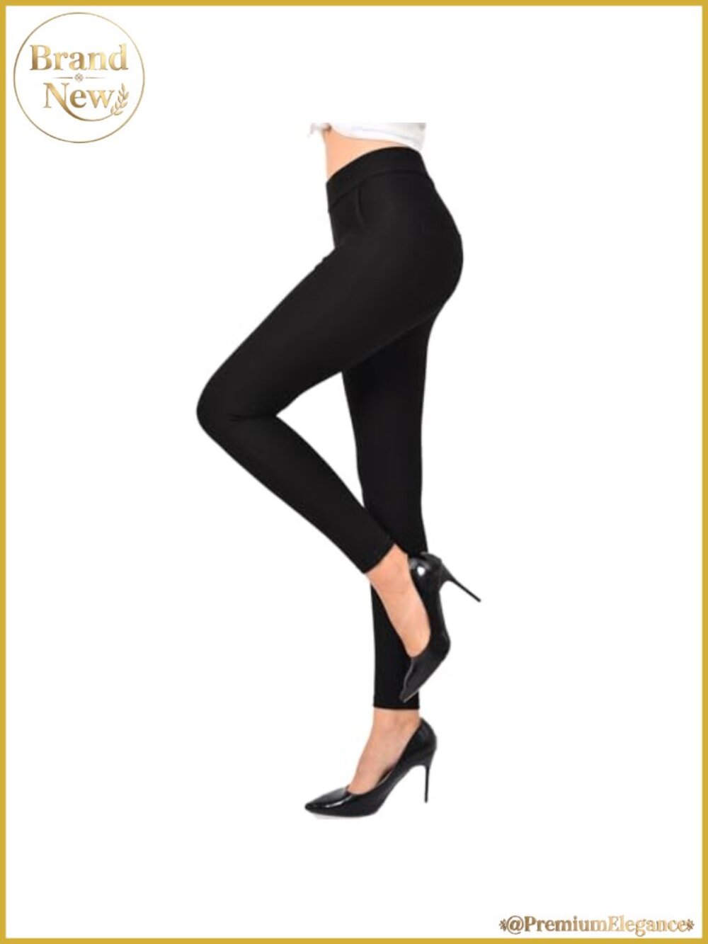 Pull-On Dress Pants Skinny Leggings High Rise Tummy Control Stretch Work